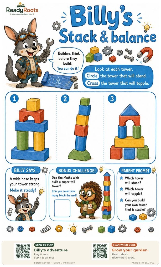 Billy's Stack & Balance printable worksheet